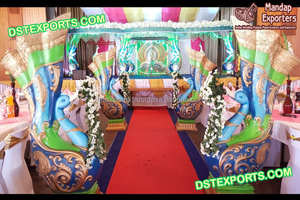 Decoración Metálica de Entrada con Temática India de Ganesha y Elefante para Bodas Hindúes, Estilo Moderno, Tamaño Personalizado y Ligera - Product Image 2