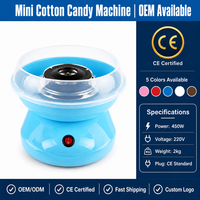 Machine à Barbe à Papa Électrique 450W, Mini Fabricant de Sucre Certifié CE avec Bol en Aluminium pour Fêtes à Domicile, Kiosque à Bonbons, Vente au Détail, OEM