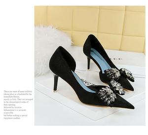 Nouveau Style Chaussures De Dames Spiked Stiletto Chaussures à bout pointu Talons de bureau Escarpins pour femmes - Product Image 4