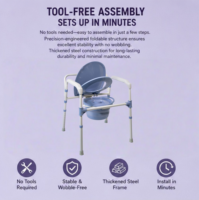 AndCare Commode de chevet en acier, capacité 100 kg, pour personnes âgées et handicapées - Fournitures de thérapie de réadaptation