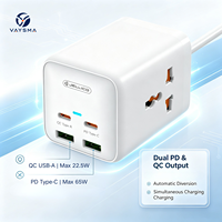 Bloc d'alimentation multi-ports VAYSMA 60W, prise universelle, 2 ports Type C, 2 ports USB A, multiprise de voyage