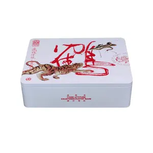 Tùy chỉnh thiết kế kim loại bao bì chất lượng cao lớn vuông sắt hộp bánh trung thu Cookies tins lọ tấm lon dễ dàng mở nắp