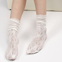Chaussettes en résille sexy en dentelle et maille, fibres mélangées, élasticité extensible transparente, filet de cheville, chaussettes fines pour femmes