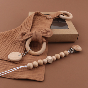 Venta al por mayor de madera de algodón bebé mordedor anillo bebé dentición juguetes niños madera mordedor para bebé - Product Image 4