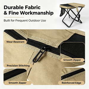 Taburete Plegable Portátil <span class=keywords><strong>para</strong></span> Camping, Silla Compacta <span class=keywords><strong>para</strong></span> Exteriores con Bolsa de Almacenamiento con Cremallera, Bolsillo de Malla, <span class=keywords><strong>para</strong></span> Pesca, Senderismo, Picnic, Hierro, Moderno - Product Image 2