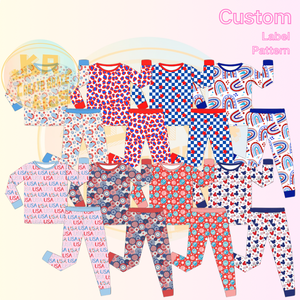 Tùy Chỉnh Tre Toddler Đồ Ngủ In Hai Mảnh Phòng Chờ Đặt Trẻ Em Hữu Cơ Toddler Pyjama Thân Thiện Với Môi Trẻ Em Loungewear - Product Image 1