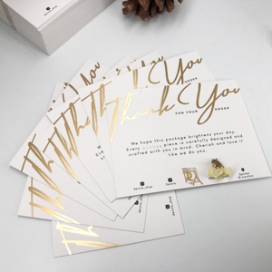 Papier de conception de <span class=keywords><strong>texte</strong></span> imprimé personnalisé cartes de <span class=keywords><strong>remerciement</strong></span> avec logo en feuille d'or cartes d'invitation de <span class=keywords><strong>mariage</strong></span> de luxe cartes de vœux - Product Image 2
