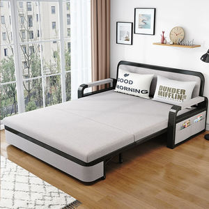 Sofa <span class=keywords><strong>Bed</strong></span> Teleskopik Multifungsi Lipat untuk Ruang Tamu, Set Tempat Tidur <span class=keywords><strong>Single</strong></span> Seksional Kayu Solid - Product Image 5