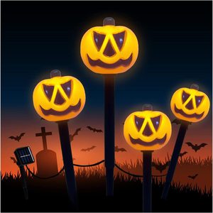 Lampes solaires à piquet en forme de citrouille LED pour décoration de jardin d'Halloween, résistantes à l'eau, portables - Product Image 1