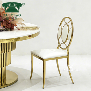 Round <b>Back</b> Stainless Steel Luxury Traditional Wedding Chair - Product Image 2