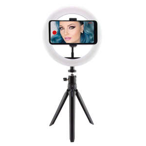 Anneau lumineux - USB, 3 températures de couleur, 1 niveau de luminosité, télécommande intégrée, comprend un trépied de table, idéal pour - Product Image 1