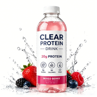Boisson protéinée portable mini bouteille transparente à base de plantes, sans lactose, riche en protéines, pour adultes, après l'entraînement, pour la remise en forme et la nutrition