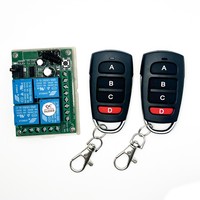 Émetteur-récepteur RF 4 canaux 433 MHz, contrôleur universel d'apprentissage, interrupteur métallique étanche avec fonction minuterie pour la maison 24V