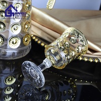 Ensemble d'eau en verrerie de luxe avec pichet et tasses 7 pièces ensemble de pichets en verre ensemble de pichets placage d'or maison ensembles de pichets de table quotidiens