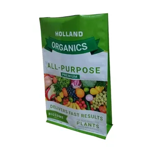 Custom Printed Plastic Large Flat Bottom Organic Fertilizer Powder Packaging Bags For Agriculture Fertilizer Pouch