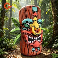 Tótem Inflable Colorido, Pilar Tradicional Inflable Tipo Tiki para Decoración y Publicidad de Eventos