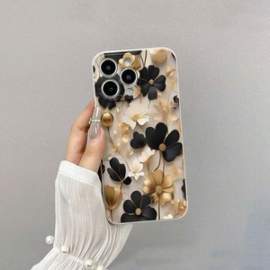 Custodia custodia per telefono cellulare in Silicone TPU con stampa fiore <span class=keywords><strong>nero</strong></span> di lusso per <span class=keywords><strong>Iphone</strong></span> X Xr <span class=keywords><strong>Xs</strong></span> 11 12 13 14 15 16 17 Pro Max - Product Image 3
