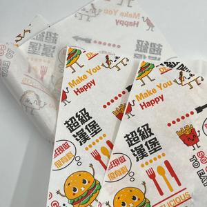 Custom Logo Printing Hamburger Oil Kraft Proof Tissue Packaging <b>Paper</b> Sandwich Greaseproof Food Grade <b>Wax</b> Packaging <b>Paper</b> - Product Image 1