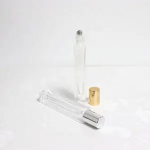 10 Ml 스프레이 롤러 볼 에센셜 오일 클리어 롤론 병 10 ml 스퀘어 유리 향수 병 롤