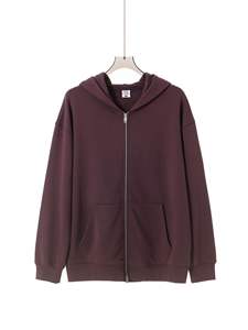 Fabricants de vêtements personnalisé automne ample 420 grammes à capuche Double fermeture éclair sweat Cardigan à capuche à manches longues haut pour hommes - Product Image 5