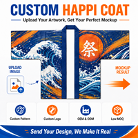 Manteau Happi Anime Personnalisé, Veste Kimono Haori Japonaise, Impression par Sublimation pour Club de Fans de Cosplay