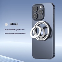 ONEBY TECH. Support de téléphone portable magnétique multifonctionnel en alliage à double anneau pour bureau, pour téléphones de 4 à 7 pouces