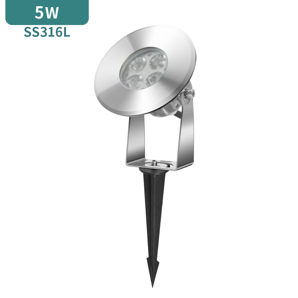 5W IP68 Waterproof Ground Insert Light LED Pin Point Spot Lights Garden