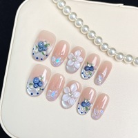 Faux ongles à presser 3D faits main, violet pastel rose, forme amande, avec strass argentés scintillants, très demandés, fournisseur de manucure élégante