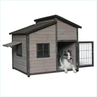 Vente chaude en plein air imperméable grande taille en bois chien Villa chenil extérieur avec fenêtre respirante en gros étanche chien maison