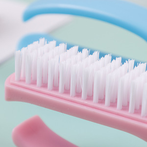 Mini Plastic Nail <b>Brush</b> Flat Bristle Portable Nail Cleaning Tool Multifunctional For Manicure And <b>Dust</b> Removal - Product Image 3