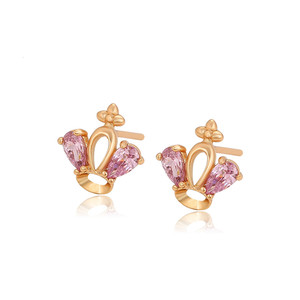 Boucles d'oreilles en or plaqué or 18k, bijoux xuping, Vintage, élégant, couronne, reine, Style roi, diamant rose, S00157412 - Product Image 1