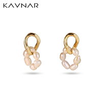 Pendientes de Perlas de Agua Dulce Chapados en Oro de 18K para Mujer, Estilo Barroco, Geométricos Irregulares, para Uso Diario y Fiestas, Venta al Por Mayor, OEM, Personalizados