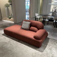 Canapé d'angle de salon de villa en cuir épais personnalisable, design original italien post-moderne, confortable à assis, modèle de designer