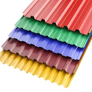 Metal para techos Color RAL PPGI PPGL hojas corrugadas galvanizadas 760mm 850mm de ancho hoja de techo corrugado recubierta de color