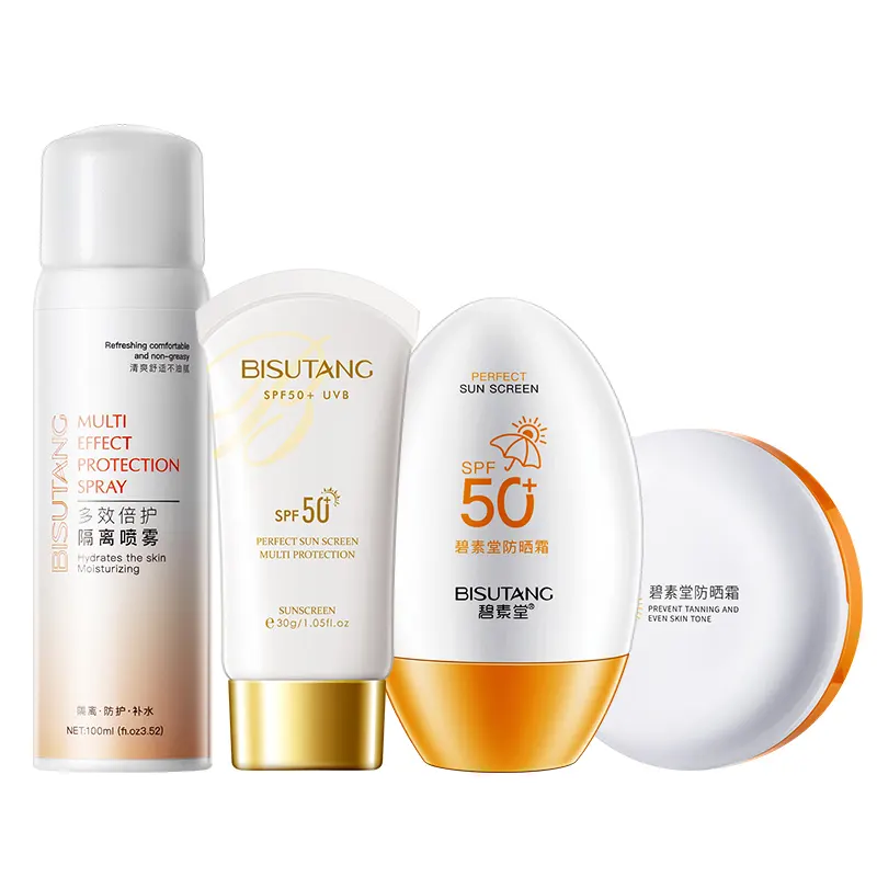 Özel etiket oem spf50 güneş kremi yüz kremi güneş koruyucu sprey losyon renkli spf 50 yüz güneş kremi