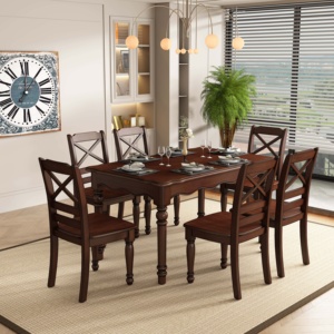 <span class=keywords><strong>Table</strong></span> à manger en bois massif <span class=keywords><strong>de</strong></span> style américain, directement <span class=keywords><strong>de</strong></span> l'usine, en acajou, ensemble <span class=keywords><strong>de</strong></span> <span class=keywords><strong>table</strong></span> à manger en bois pour la maison, la villa, l'appartement, la salle à manger - Product Image 2