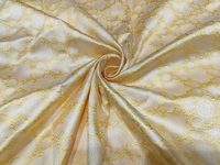 Tissu Brocart Doré SHIKHA FAB Abstrait Géométrique 44 Pouces, Durable, Respirant et Léger, Polyvalent pour la Couture et les Vêtements