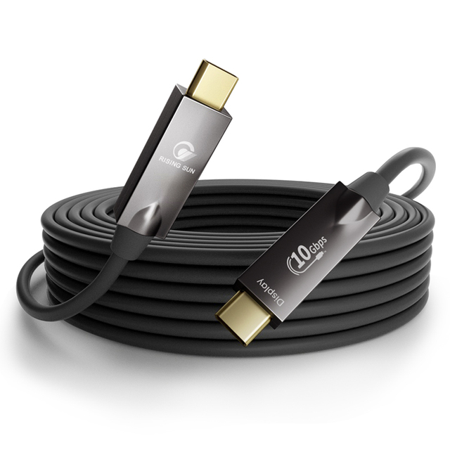 USB 3.2 10Gbps Type-C to Type-C Video AOC Cable Transmits Gold Plated Connectors Fiber Optic USB Cable