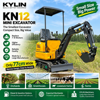 Mini-excavatrice 1,2 tonne EPA, petite excavatrice agricole, nouvelle excavatrice sur chenilles, mini-excavatrice compacte, moteur Kubota, livraison gratuite