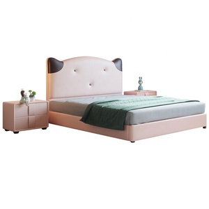 Thuis Slaapkamer Meubilair Modern Ruimtebesparend Houten Design <span class=keywords><strong>Bed</strong></span> Uitstekend Comfortabel Gestoffeerd Frame Leren Meisjes <span class=keywords><strong>Bed</strong></span> Voor Kinderen - Product Image 6