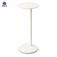 Table basse ronde en métal noir classique chinois, design moderne, meubles de salon, table d'appoint avec une seule jambe