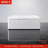 Boîte en mousse EPS SF03 5, emballage en polystyrène expansé pour fruits de mer, 350x250x157mm, haute densité, pour la vente en gros et l'exportation de poisson