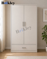 Casier moderne étanche en panneau MR avec tringle à vêtements, serrure numérique, poignée en bois, design compact en stratifié pour usage bureautique