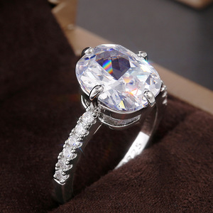 Elegant Oval Lab Grown Diamond Copper Ring for Women Silver Color Bridal Engagement Fashion Jewelry - Product Image 2