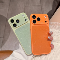Coque de téléphone antichoc fine et protectrice avec contour de caméra en verre, finition mate et paillettes pastel scintillantes pour iPhone 18 17 Pro Max 16 15 14 13
