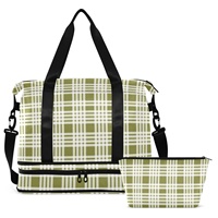 Bolsa Deportiva Aloha Hawaiian Palaka, Diseño Personalizado, Nailon Impermeable, Cierre de Cremallera, Plegable, Portátil, Ligera, Gran Capacidad, a la Moda