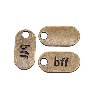 Pendentif en alliage de zinc 18x9mm 1.1g avec inscription BFF (Meilleur ami pour toujours) pour la création de bijoux d'amitié DIY - Product Image 3