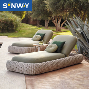 Fornitore cinese piscina sedia a sdraio <span class=keywords><strong>lettini</strong></span> per Patio corda intrecciata mobili da esterno a bordo piscina lettino e ombrellone - Product Image 2