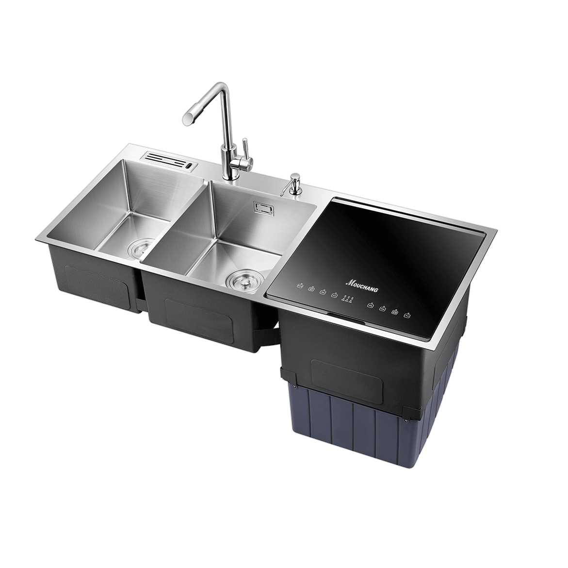 Factory Selling Stainless Steel Smart Double Bowls Commercial Wash Kitchen Sink Automatic Dishwasher Machine