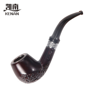 Kenan Engraved Bent Tobacco Pipe Durable Detachable Washable For Smoking - Product Image 1